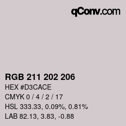 Color code: RGB 211 202 206 | qconv.com