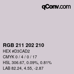カラーコード: RGB 211 202 210 | qconv.com