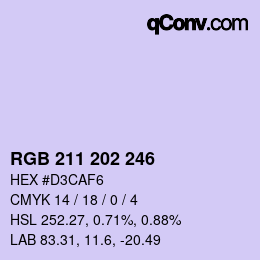 Color code: RGB 211 202 246 | qconv.com