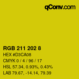 Color code: RGB 211 202 8 | qconv.com