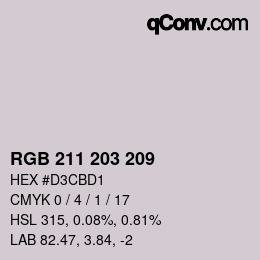 Color code: RGB 211 203 209 | qconv.com