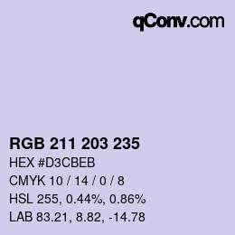 Color code: RGB 211 203 235 | qconv.com