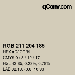 Color code: RGB 211 204 185 | qconv.com