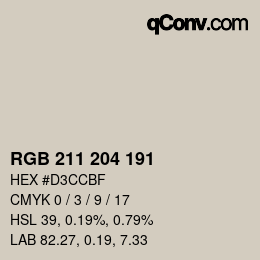 Color code: RGB 211 204 191 | qconv.com