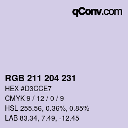 Farbcode: RGB 211 204 231 | qconv.com