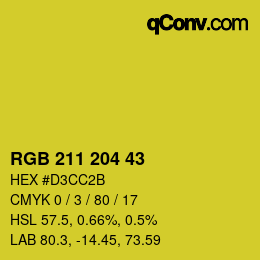 Color code: RGB 211 204 43 | qconv.com