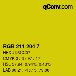 カラーコード: RGB 211 204 7 | qconv.com