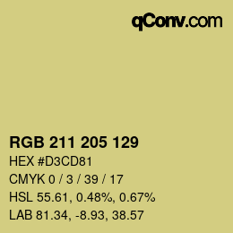 Color code: RGB 211 205 129 | qconv.com