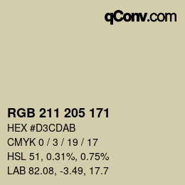 Color code: RGB 211 205 171 | qconv.com