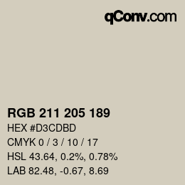 Farbcode: RGB 211 205 189 | qconv.com