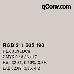 Code couleur: RGB 211 205 198 | qconv.com