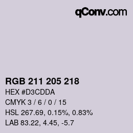 Color code: RGB 211 205 218 | qconv.com