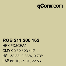 Color code: RGB 211 206 162 | qconv.com