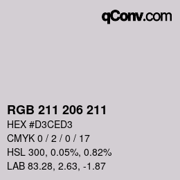 カラーコード: RGB 211 206 211 | qconv.com