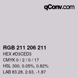 カラーコード: RGB 211 206 211 | qconv.com