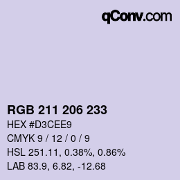 カラーコード: RGB 211 206 233 | qconv.com