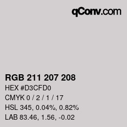 カラーコード: RGB 211 207 208 | qconv.com