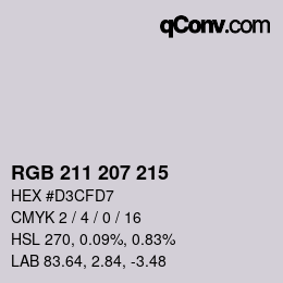 Color code: RGB 211 207 215 | qconv.com