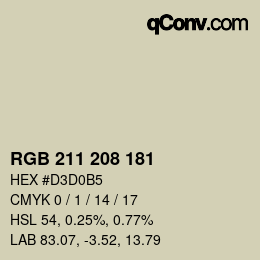 Color code: RGB 211 208 181 | qconv.com