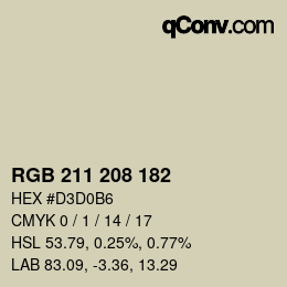 Color code: RGB 211 208 182 | qconv.com