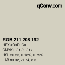 Color code: RGB 211 208 192 | qconv.com