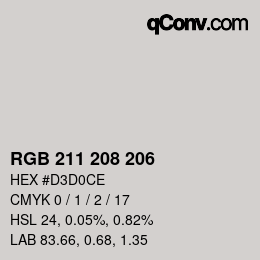 Color code: RGB 211 208 206 | qconv.com