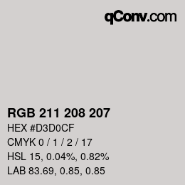 Color code: RGB 211 208 207 | qconv.com