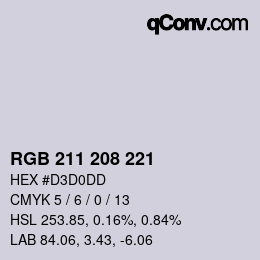 カラーコード: RGB 211 208 221 | qconv.com