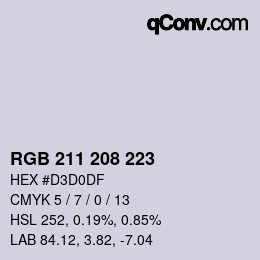 Farbcode: RGB 211 208 223 | qconv.com