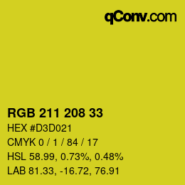Color code: RGB 211 208 33 | qconv.com