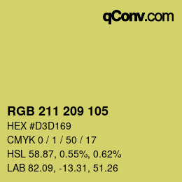 Color code: RGB 211 209 105 | qconv.com