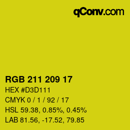 Color code: RGB 211 209 17 | qconv.com