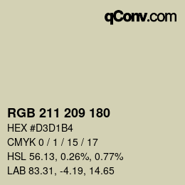 Color code: RGB 211 209 180 | qconv.com