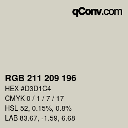 Color code: RGB 211 209 196 | qconv.com