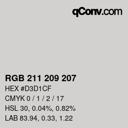 Color code: RGB 211 209 207 | qconv.com