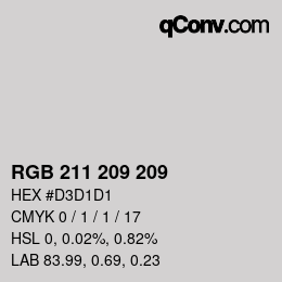 Color code: RGB 211 209 209 | qconv.com