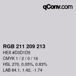 カラーコード: RGB 211 209 213 | qconv.com