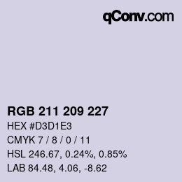 Color code: RGB 211 209 227 | qconv.com
