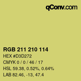 Color code: RGB 211 210 114 | qconv.com