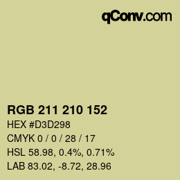 Color code: RGB 211 210 152 | qconv.com