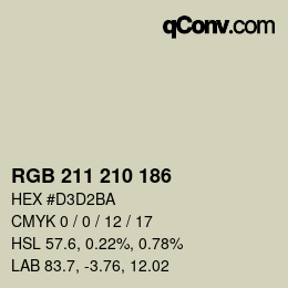 Color code: RGB 211 210 186 | qconv.com