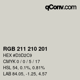 Farbcode: RGB 211 210 201 | qconv.com