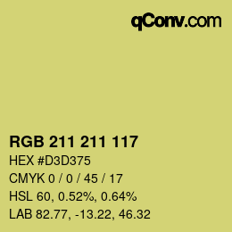 カラーコード: RGB 211 211 117 | qconv.com