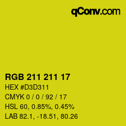 Color code: RGB 211 211 17 | qconv.com