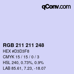 Color code: RGB 211 211 248 | qconv.com