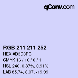 Color code: RGB 211 211 252 | qconv.com
