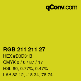 Color code: RGB 211 211 27 | qconv.com
