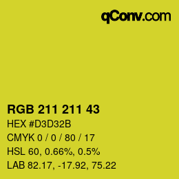 カラーコード: RGB 211 211 43 | qconv.com