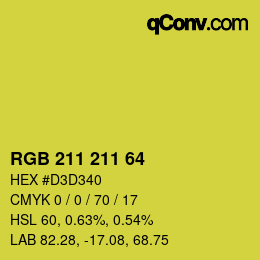 Farbcode: RGB 211 211 64 | qconv.com