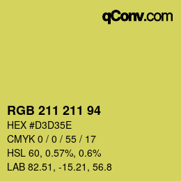 Color code: RGB 211 211 94 | qconv.com
